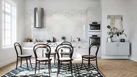 مدل‌سازی آشپزخانه و کابینت‌سازی آپارتمان سفید